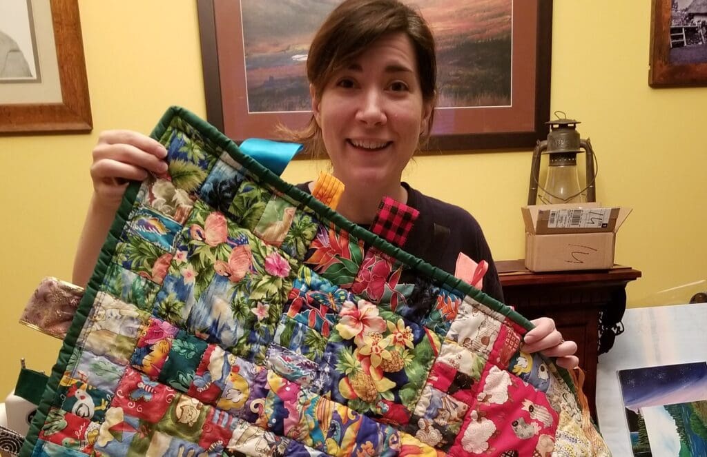 Naturally a creative, Serena Michajluk showing off another project. 