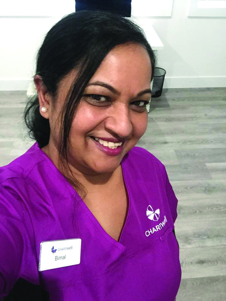 Bimal Naidu working at Chartwell Gardens.