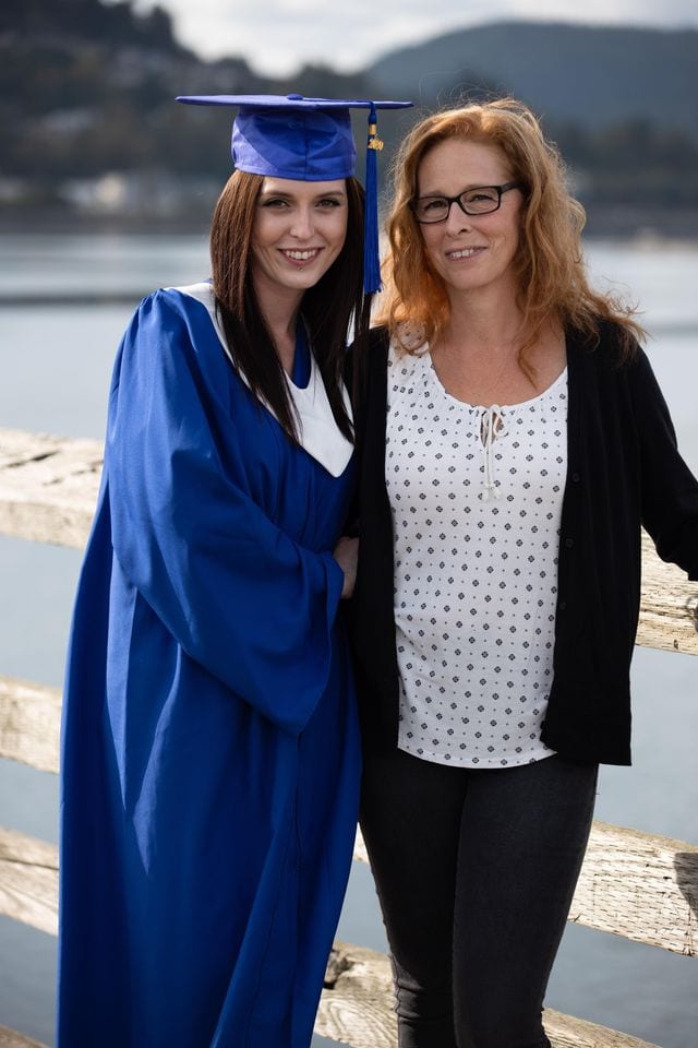 Megan and her mom celebrating her graduation