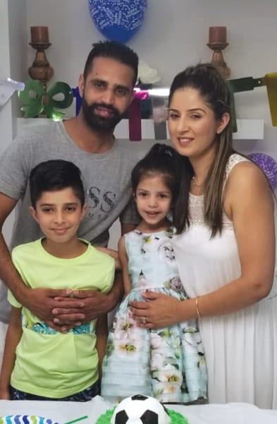 Harpreet, husband and children. They