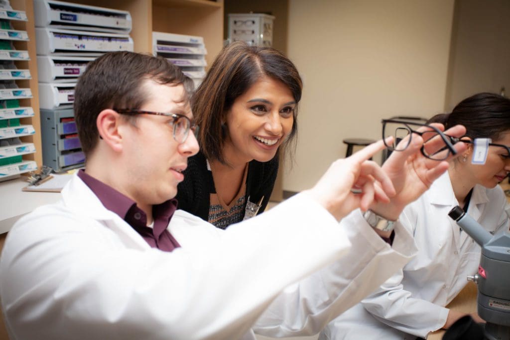 Gabriel and his instructor, Raj Mann, in the Stenberg lab. Photo: Gurjant Mann