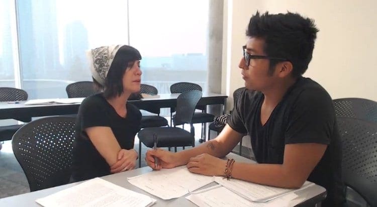 Students on Mental Health and Addictions Worker Program practice their counselling skills in class.