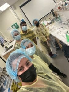 Sheri and her cohort hands-on training for hospital