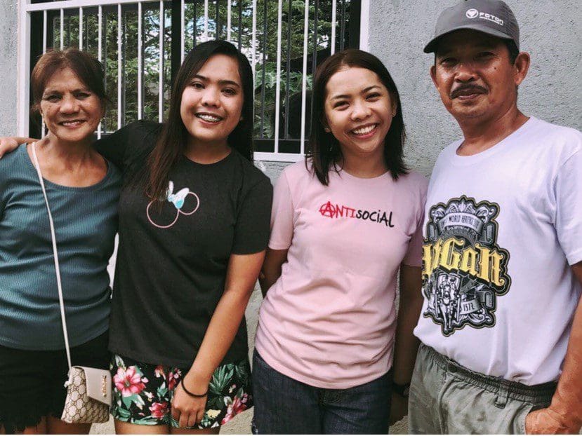 Ira Mariano and her family in the Philippines.